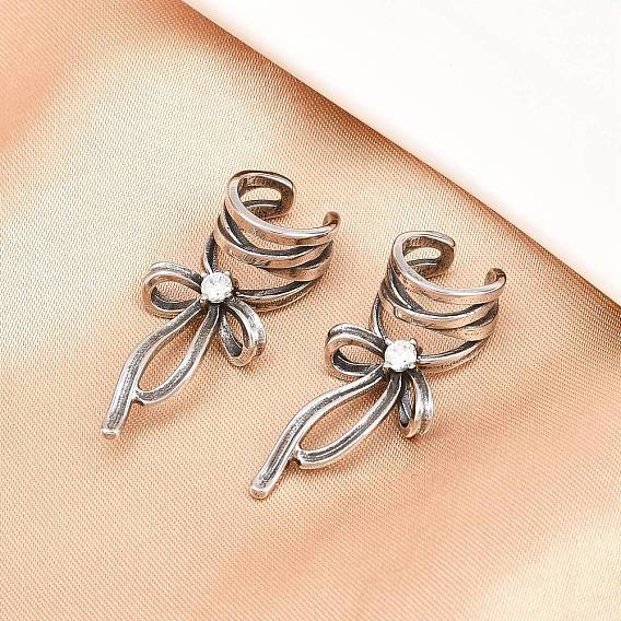 316 серьги-манжеты из хирургической нержавеющей стали с бантом, с четким кубического циркония