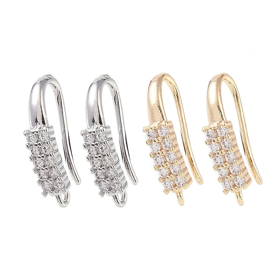 Латунь микро проложить кубического циркония серьги крючки, рыболовный крючок