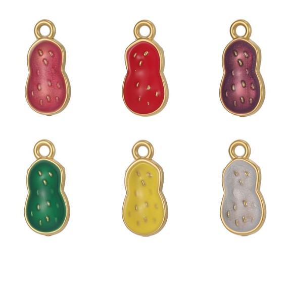 304 нержавеющей стальной эмали подвески, арахисовое очарование, ионное покрытие (ip), реальный 18 k позолоченный, долговечный