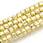 Electroplate Non-magnetic Synthetic Hematite Beads Strands, Cube, Faceted
