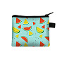 Watermelon Printed Polyester Coin Wallet Zipper Purse, for Kechain, Card Storage Bag, Rectangle