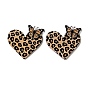 Printed Acrylic Pendants, Leopard Print, Heart with Butterfly Charms