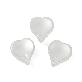 Glass Profiled Pearl Beads, Pearlized, Heart