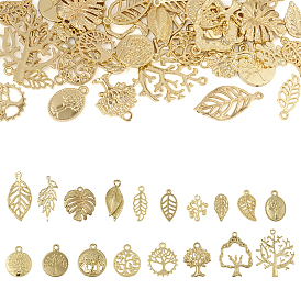 36шт 18 стили подвески из сплава с гальванопокрытием, очарование листьев и деревьев