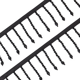 Полиэстеровая лента с морщинами, кружевной отделкой, со стеклянными бусинами и картонной карточкой