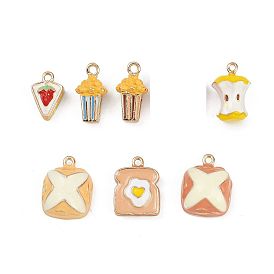 Подвески из латунного сплава, с эмалью, стойки покрытие, золотые