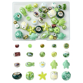 20 стили фарфоровых керамических бусин ручной работы, разнообразные