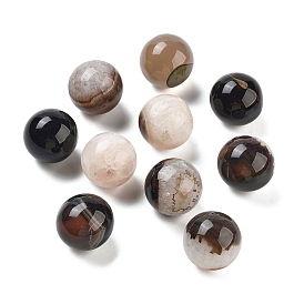 Natural Agate Sphere Beads, No Hole, Round