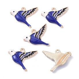 Кулон эмали сплава, золотой свет, птица