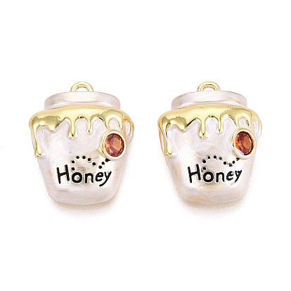 Латунные микро проложить кубического циркония подвески, подвески в виде бутылок/горшочков с медом, реальный 18 k позолоченный