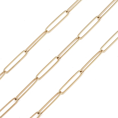 304 Stainless Steel Paperclip Chains, Unwelded, with Spool
