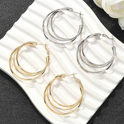 Тройные серьги-кольца из латуни для женщин