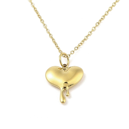 Ion Plating(IP) 304 Stainless Steel Pendant Necklaces for Women, Heart