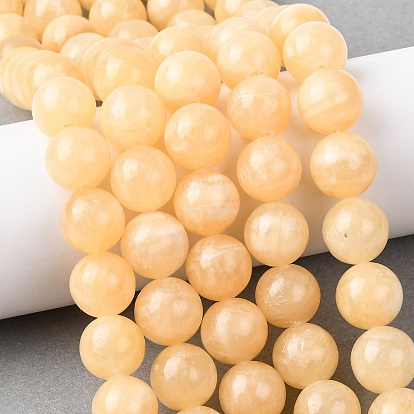 Натуральные нефритовые бусины, цвет лимона , круглые