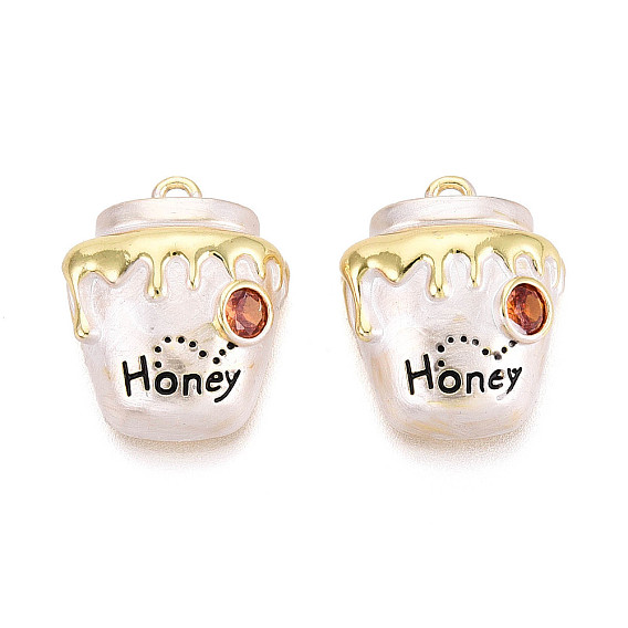 Латунные микро проложить кубического циркония подвески, подвески в виде бутылок/горшочков с медом, реальный 18 k позолоченный