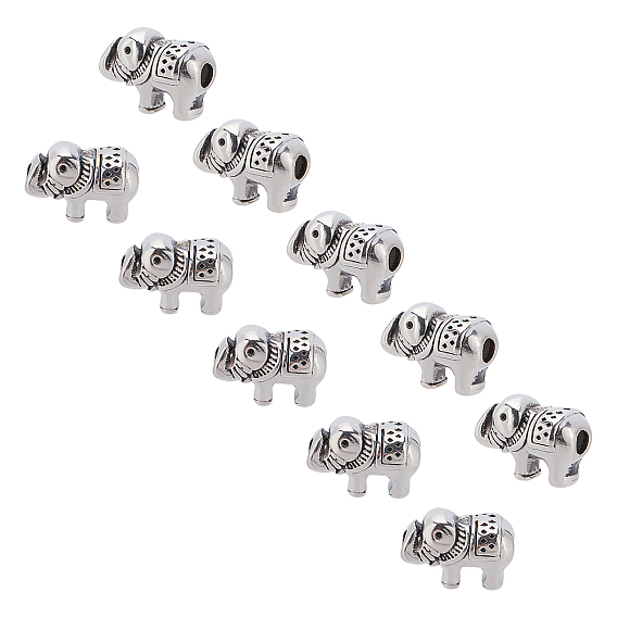 10Stk. 304 Edelstahlperlen, Elefant