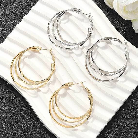 Тройные серьги-кольца из латуни для женщин