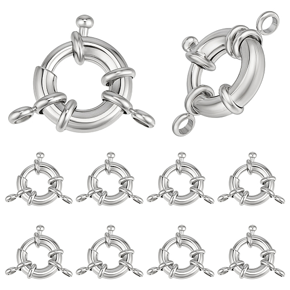 10pcs fermoirs à ressort en laiton plaqué rack, plaqué longue durée, sans plomb et sans cadmium
