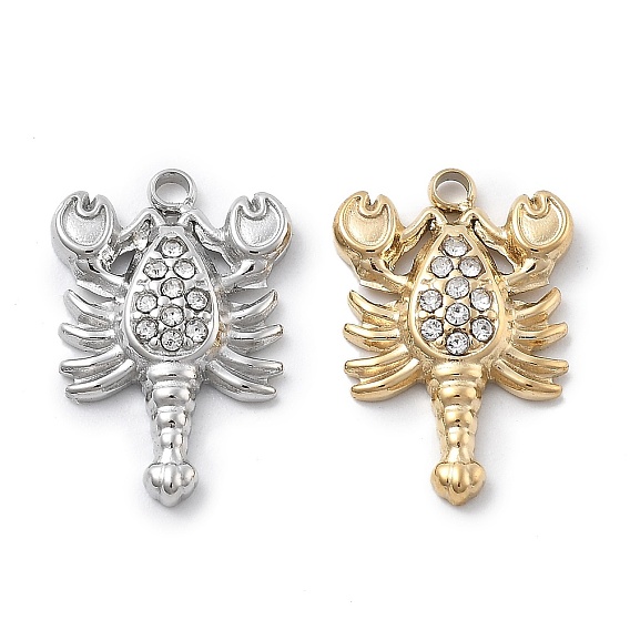 304 из нержавеющей стали горный хрусталь подвески, скорпион