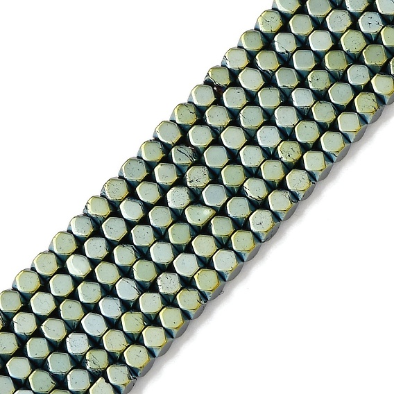 Гальванические нити из синтетических немагнитных гематитовых бусин, класс AAA, долговечный, граненые, кубические