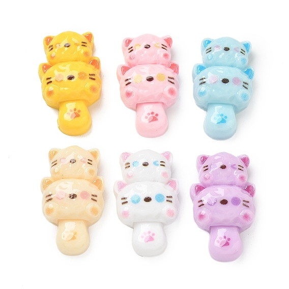 Кабошоны из смолы, кошка