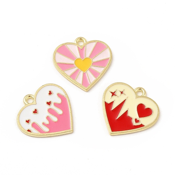 Подвески из эмали и сплава, сердце прелести, золотой свет