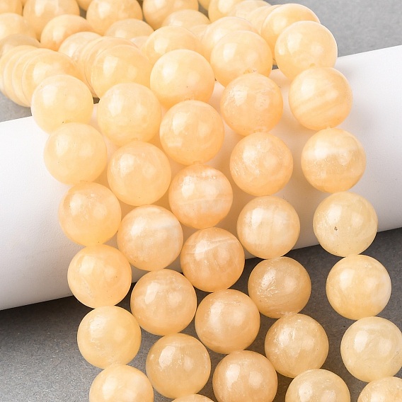 Натуральные нефритовые бусины, цвет лимона , круглые