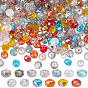 390piezas 13colores cuentas de vidrio transparente electrochapadas, Rondana plana, facetados