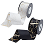 Polyester Satin Ribbon, with Single Face Golden Hot Stamping