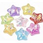 Resin Cabochons, with Shell Chip Inside, Star