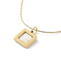 Shell Square Pendant Necklaces, 304 Stainless Steel Box Chain Necklaces