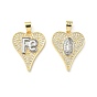 Латунные микропаве прозрачные подвески с фианитом, сердце