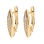SHEGRACE Brass Micro Pave Cubic Zirconia Hoop Earring Findings, with Loop, Cadmium Free & Lead Free & Nickel Free