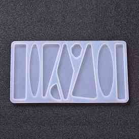 DIY Silicone Hair Clip Molds, Resin Casting Molds, for UV Resin, Epoxy Resin Jewelry Making, Rectangle & Oval & Triangle & Semicircle & Rhombus & Polygon