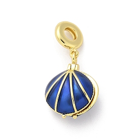 Латуни европейского бисера, формы раковины, с ABS имитации жемчуга, без свинца и без кадмия