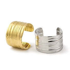 304 Stainless Steel Cuff Bangles for Women, Texture