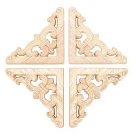 Резная накладка из натурального дерева, неокрашенная накладка мебель украшения дома, треугольные