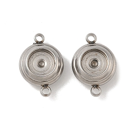 304 оправы для кабошонов из нержавеющей стали, плоско-круглые