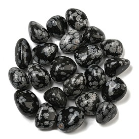 Natural Snowflake Obsidian Beads, No Hole, Nuggets, Tumbled Stone
