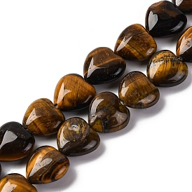 Natural Tiger Eye Beads Strands, Heart