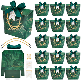 Подарочные коробки для конфет с золотым тиснением и благодарностью, с лентой, форма сумки