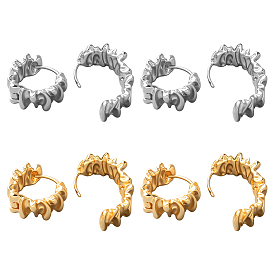 4 пары 2 цвета латунные серьги-кольца, сложить очарование