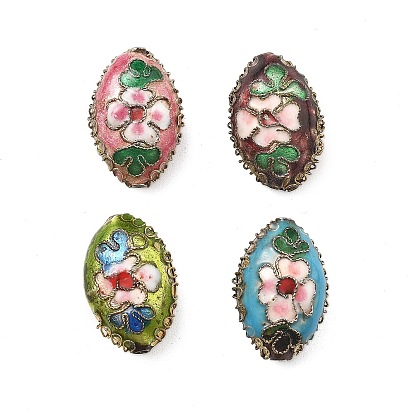 Бусины ручной работы перегородчатой, овальные