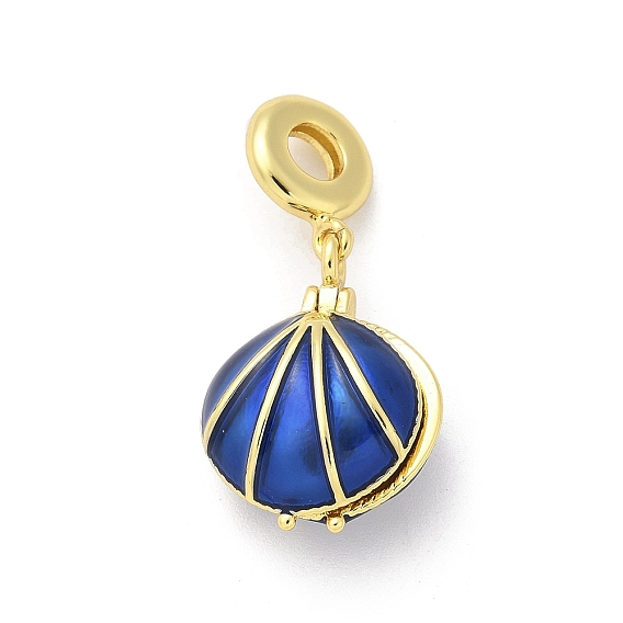 Латуни европейского бисера, формы раковины, с ABS имитации жемчуга, без свинца и без кадмия