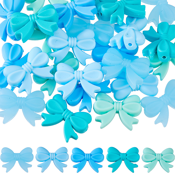 25 шт 5 цвета силиконовые бусины, бантом