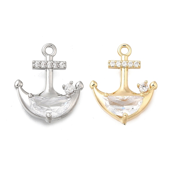 Латунные микро проложить кубического циркония подвески, без кадмия, без никеля и без свинца, подвески в виде якоря для лодки