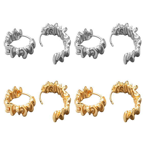 4 пары 2 цвета латунные серьги-кольца, сложить очарование