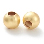 Brass Beads, Long-Lasting Plated, Round, Matte Style
