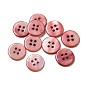 Freshwater Shell Buttons, 4-Hole, Flat Round