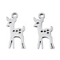 Ion Plating(IP) 201 Stainless Steel Pendants, Laser Cut, Deer